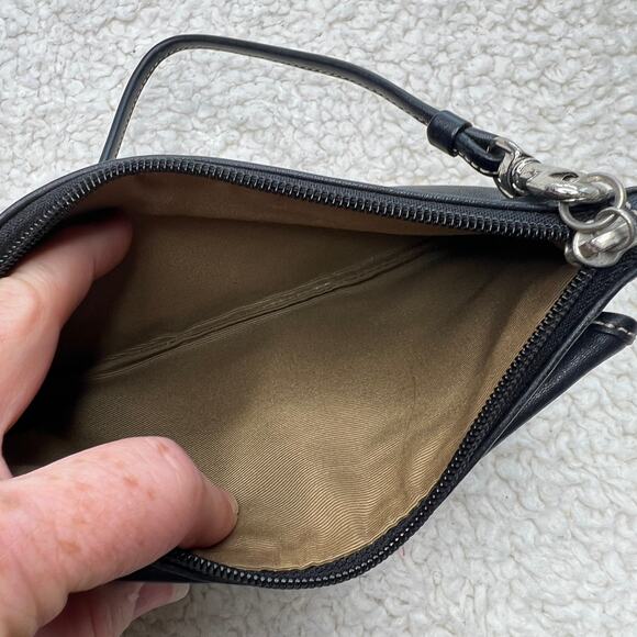 Black Small Faux Leather Wristlet - Picture 2 of 7